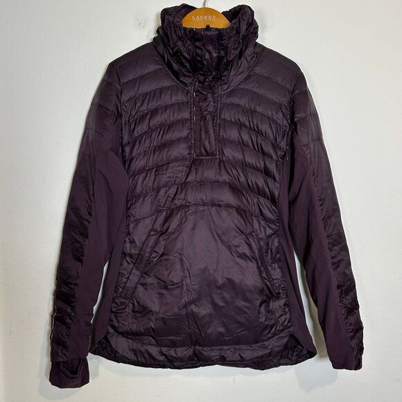Lululemon Down For A Run Pullover Half-Zip Puffer Jacket Athletic Purple‎ Size 6 - Picture 1 of 6